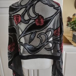 Silk wrap with lovely rose detailing